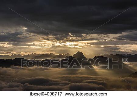 Bregenzerwald mountains with clouds below, early morning, Au, Bregenz Forest, Vorarlberg, Austria, Europe View Large Photo Image Stock Photo - Bregenzerwald mountains with clouds below, early morning, Au, Bregenz Forest, Vorarlberg, Austria, Europe. Fotosearch