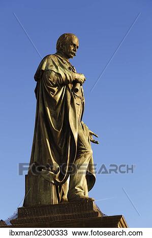 Stock Image - Bronze statue, Archduke Johann Fountain, Hauptplatz square, Graz, Styria, Austria, Europe, PublicGround, Europe. Fotosearch