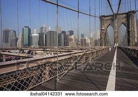 Brooklyn Bridge, skyline of Lower Manhattan behind on the left, New York, USA View Large Photo Image Stock Image - Brooklyn Bridge, skyline of Lower Manhattan behind on the left, New York, USA. Fotosearch