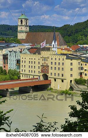 Brucktor Gate and Red Bridge, Wasserburg am Inn, Upper Bavaria, Bavaria, Germany, Europe View Large Photo Image Stock Photography - Brucktor Gate and Red Bridge, Wasserburg am Inn, Upper Bavaria, Bavaria, Germany, Europe. Fotosearch