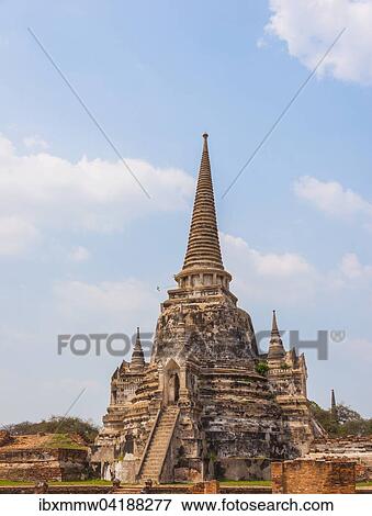 Stock Photo - Buddhist temple, pagodas of Wat Phra Si Sanphet, Ayutthaya, Thailand, Asia. Fotosearch