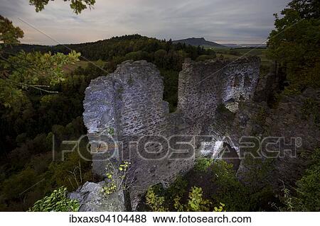 Burgruine Hohenkrahen at night, Hegau, Baden-Wurttemberg, Germany, Europe View Large Photo Image Stock Photo - Burgruine Hohenkrahen at night, Hegau, Baden-Wurttemberg, Germany, Europe. Fotosearch