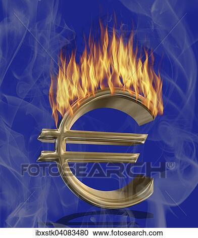 Burning euro symbol, illustration View Large Photo Image Stock Image - Burning euro symbol, illustration. Fotosearch