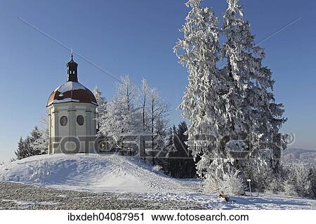 Buschel chapel in winter, near Ottobeuren, Allgau, Bavaria, Germany, Europe View Large Photo Image Stock Image - Buschel chapel in winter, near Ottobeuren, Allgau, Bavaria, Germany, Europe. Fotosearch