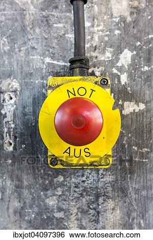 Button, emergency stop in German, Germany, Europe View Large Photo Image Stock Photograph - Button, emergency stop in German, Germany, Europe. Fotosearch