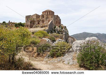 Byzantine church of Agia Sophia, medieval fortified village, Monemvasia, Laconia, Peloponnese, Greece, Europe View Large Photo Image Stock Photography - Byzantine church of Agia Sophia, medieval fortified village, Monemvasia, Laconia, Peloponnese, Greece, Europe. Fotosearch