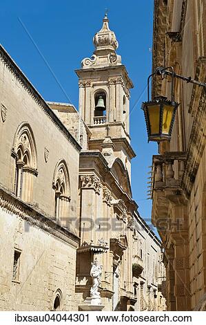 Carmelite Church, Mdina, Malta, Europe View Large Photo Image Stock Image - Carmelite Church, Mdina, Malta, Europe. Fotosearch