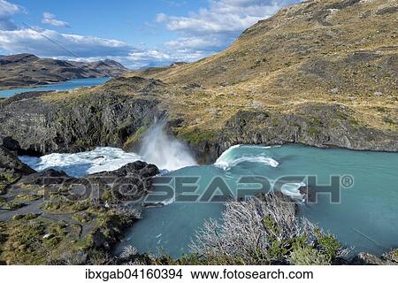 Cascade, Torres del Paine National Park, Chilean Patagonia, Chile, South America View Large Photo Image Picture - Cascade, Torres del Paine National Park, Chilean Patagonia, Chile, South America. Fotosearch
