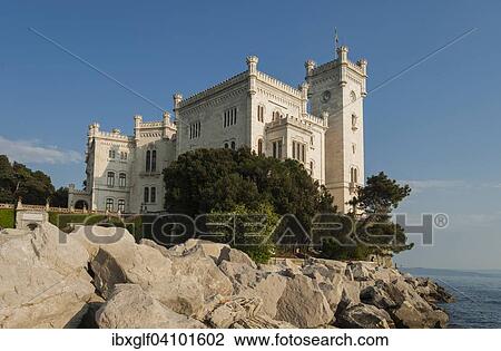 Stock Image - Castello di Miramar, Trieste, Friuli, Italy, Europe. Fotosearch