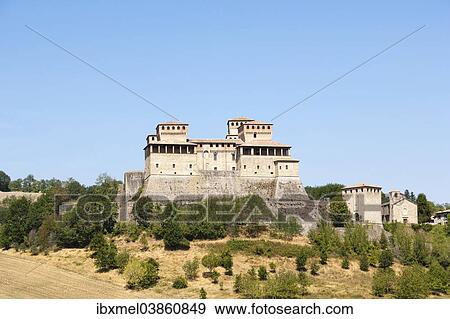 Castello di Torrechiara, Torrechiara Castle, Torrechiara, Langhirano, Parma, Emilia Romagna, Northern Italy, Italy, Europe View Large Photo Image Stock Photo - Castello di Torrechiara, Torrechiara Castle, Torrechiara, Langhirano, Parma, Emilia Romagna, Northern Italy, Italy, Europe. Fotosearch