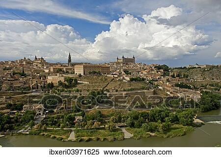 Castilla, Rio Tajo, Toledo, La Mancha, Spain, Europe View Large Photo Image Stock Photography - Castilla, Rio Tajo, Toledo, La Mancha, Spain, Europe. Fotosearch