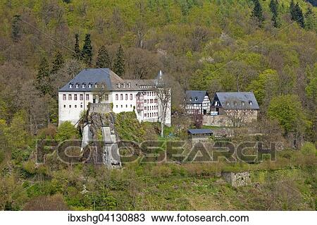Stock Image - Castle and youth hostel, Bilstein, Sauerland, North Rhine-Westphalia, Germany, Europe. Fotosearch