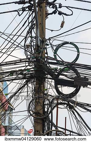 Chaotic power lines, Bangkok, Thailand, Asia View Large Photo Image Stock Image - Chaotic power lines, Bangkok, Thailand, Asia. Fotosearch