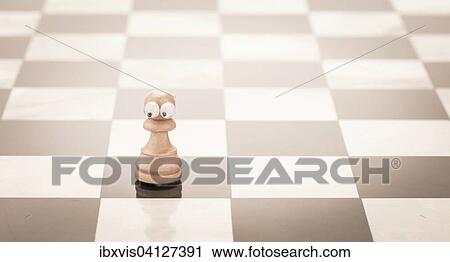 Stock Image - Chess piece with eyes. Fotosearch