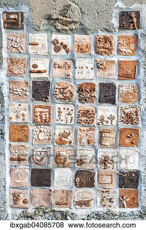Children's Place, tiles with children's names, Saint-Paul or Saint-Paul-de-Vence, Alpes-Maritimes, Provence-Alpes-Cote d'Azur, France, Europe View Large Photo Image Stock Photo - Children's Place, tiles with children's names, Saint-Paul or Saint-Paul-de-Vence, Alpes-Maritimes, Provence-Alpes-Cote d'Azur, France, Europe. Fotosearch