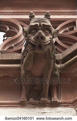 Stock Image - Chimera at Strasbourg Cathedral, Strasbourg, Alsace, France, Europe. Fotosearch