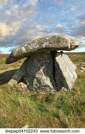 Chun Quoit, megalithic burial dolmen from the Neolithic period, circa 2400 BC, near Morvah on the Chun Nature Reserve, Penwith peninsula, Cornwall, England, Great Britain View Large Photo Image Stock Image - Chun Quoit, megalithic burial dolmen from the Neolithic period, circa 2400 BC, near Morvah on the Chun Nature Reserve, Penwith peninsula, Cornwall, England, Great Britain. Fotosearch