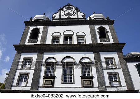 Stock Image - Church Igreja de Nossa Senhora do Carmo, Horta, Faial, Azores, Portugal, Europe. Fotosearch