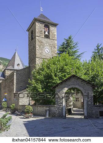 Church of Benasque, Aragon, Spain, Europe View Large Photo Image Picture - Church of Benasque, Aragon, Spain, Europe. Fotosearch