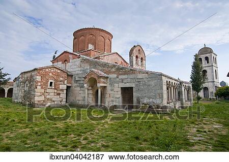 Stock Photo - Church of Saint Mary, Roman ruins, Apollonia, Albania, Europe. Fotosearch
