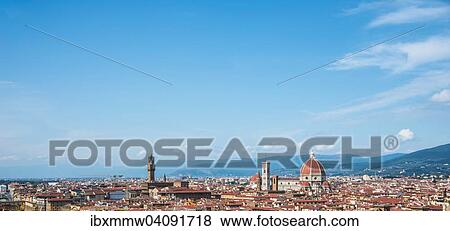 City panorama with Florence Cathedral with the dome by Brunelleschi, UNESCO World Heritage Site, Palazzo Vecchio, Florence, Tuscany, Italy, Europe View Large Photo Image Stock Photo - City panorama with Florence Cathedral with the dome by Brunelleschi, UNESCO World Heritage Site, Palazzo Vecchio, Florence, Tuscany, Italy, Europe. Fotosearch