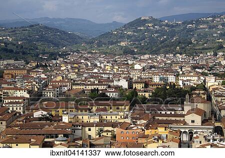 Cityscape of Florence, the hills of Fiesole behind, Florence, Tuscany, Italy, Europe View Large Photo Image Stock Photo - Cityscape of Florence, the hills of Fiesole behind, Florence, Tuscany, Italy, Europe. Fotosearch