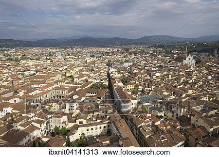 Cityscape of Florence with Basilica of Santa Croce, from the dome of the Duomo, Florence, Tuscany, Italy, Europe View Large Photo Image Stock Image - Cityscape of Florence with Basilica of Santa Croce, from the dome of the Duomo, Florence, Tuscany, Italy, Europe. Fotosearch