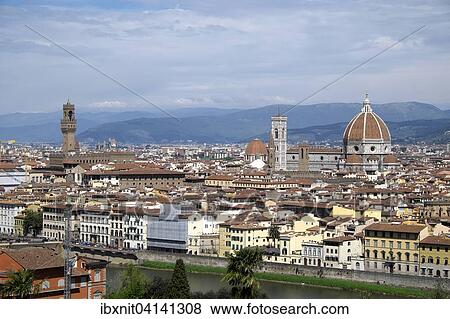 Cityscape of Florence with the Duomo, from Piazzale Michelangelo in Florence, Tuscany, Italy, Europe View Large Photo Image Stock Photo - Cityscape of Florence with the Duomo, from Piazzale Michelangelo in Florence, Tuscany, Italy, Europe. Fotosearch