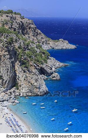 Stock Photo - Coast and beach of Kyra Panagia, Karpathos, Dodecanese, South Aegean, Greece, Europe. Fotosearch