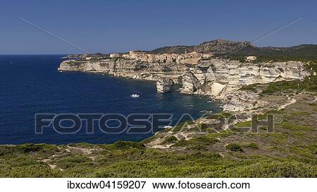 Coast with historic centre, trail to Bonifacio, Bonifacio, Corsica, France, Europe View Large Photo Image Stock Photo - Coast with historic centre, trail to Bonifacio, Bonifacio, Corsica, France, Europe. Fotosearch