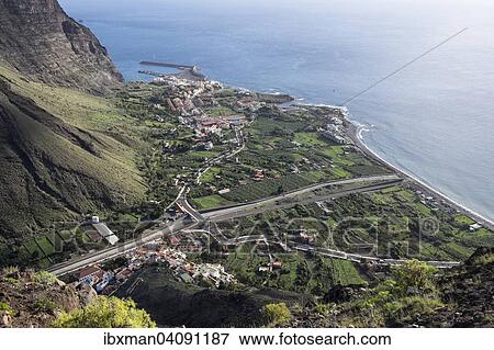 Coastal towns, Vueltas and La Calera, Valle Gran Rey, La Gomera, Canary Islands, Spain, Europe View Large Photo Image Stock Photo - Coastal towns, Vueltas and La Calera, Valle Gran Rey, La Gomera, Canary Islands, Spain, Europe. Fotosearch