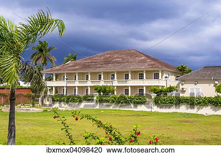 Colonial house, Falmouth, Trelawny Parish, Cornwall county, Jamaica, North America View Large Photo Image Stock Image - Colonial house, Falmouth, Trelawny Parish, Cornwall county, Jamaica, North America. Fotosearch
