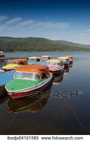 Colorful paddle boats on Lake Schluchsee, Black Forest, Baden-Wurttemberg, Germany, Europe View Large Photo Image Stock Photography - Colorful paddle boats on Lake Schluchsee, Black Forest, Baden-Wurttemberg, Germany, Europe. Fotosearch