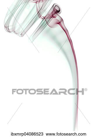 Stock Image - Colourful smoke from an incense stick or joss stick. Fotosearch