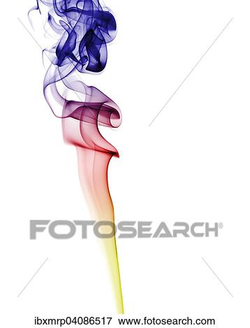 Stock Photo - Colourful smoke from an incense stick or joss stick. Fotosearch