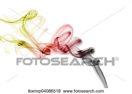 Stock Photo - Colourful smoke from an incense stick or joss stick. Fotosearch