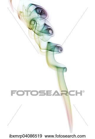 Stock Photo - Colourful smoke from an incense stick or joss stick. Fotosearch