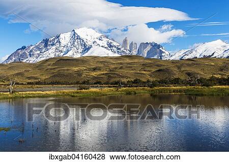 Stock Photo - Cuernos del Paine, Torres del Paine National Park, Chilean Patagonia, Chile, South America. Fotosearch