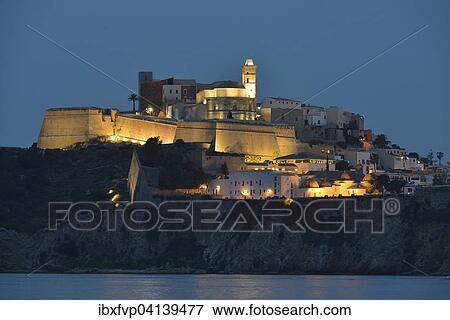 Dalt Vila of Ibiza or Eivissa, evening, Ibiza Town, Ibiza, Balearic Islands, Spain, Europe View Large Photo Image Stock Photo - Dalt Vila of Ibiza or Eivissa, evening, Ibiza Town, Ibiza, Balearic Islands, Spain, Europe. Fotosearch