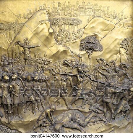David and Goliath, relief, Gate of Paradise of the Baptistery of San Giovanni, Florence, Tuscany, Italy, Europe View Large Photo Image Stock Image - David and Goliath, relief, Gate of Paradise of the Baptistery of San Giovanni, Florence, Tuscany, Italy, Europe. Fotosearch