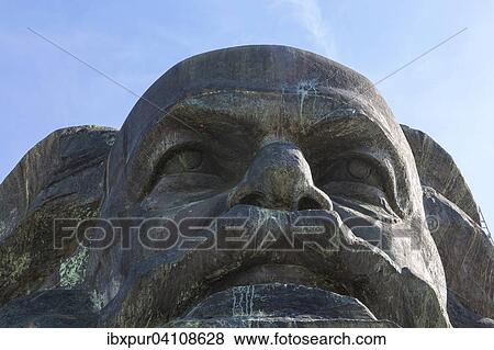 Detail of the Karl Marx Monument, Bruckenstrasse, Chemnitz, Saxony, Germany, Europe View Large Photo Image Stock Photo - Detail of the Karl Marx Monument, Bruckenstrasse, Chemnitz, Saxony, Germany, Europe. Fotosearch