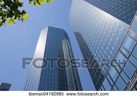 Deutsche Bank Twin Towers, Frankfurt am Main, Hesse, Germany, Europe View Large Photo Image Stock Photography - Deutsche Bank Twin Towers, Frankfurt am Main, Hesse, Germany, Europe. Fotosearch