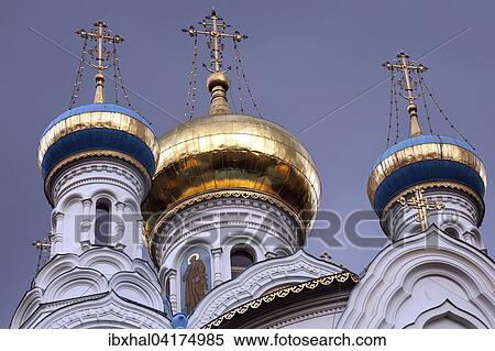 Domes of St. Peter and Paul Orthodox Church, Karlovy Vary, Bohemia, Czech Republic, Europe View Large Photo Image Stock Photography - Domes of St. Peter and Paul Orthodox Church, Karlovy Vary, Bohemia, Czech Republic, Europe. Fotosearch