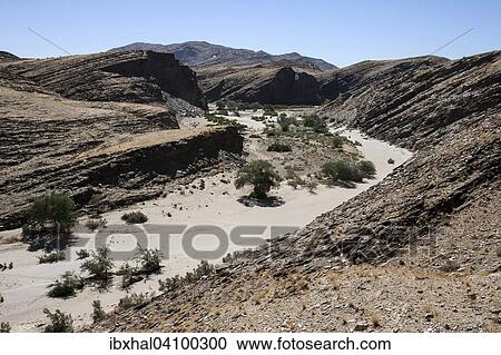 Stock Image - Dried-out Kuiseb, at the Kuiseb Pass, Namibia, Africa. Fotosearch