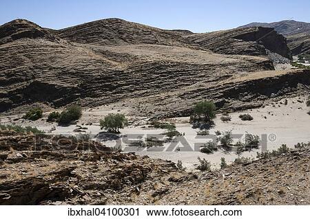 Stock Image - Dried-out Kuiseb, at the Kuiseb Pass, Namibia, Africa. Fotosearch