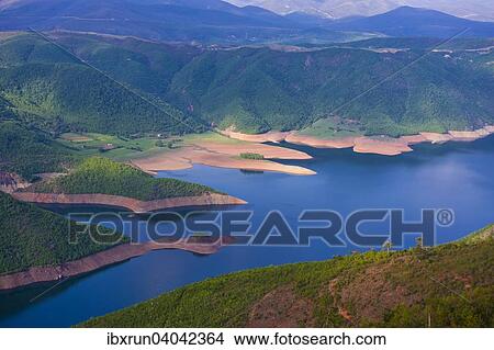 Drin River, dammed by the Fierza Reservoir, Albania, Europe View Large Photo Image Picture - Drin River, dammed by the Fierza Reservoir, Albania, Europe. Fotosearch