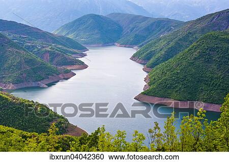 Drin River, dammed by the Fierza Reservoir, Albania, Europe View Large Photo Image Stock Image - Drin River, dammed by the Fierza Reservoir, Albania, Europe. Fotosearch