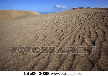 Stock Image - Dunes, Maspalomas Dunes Nature Reserve, Gran Canaria, Canary Islands, Spain, Europe. Fotosearch