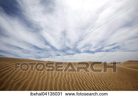Stock Image - Dunes, Maspalomas Dunes Nature Reserve, cloud formation, Gran Canaria, Canary Islands, Spain, Europe. Fotosearch