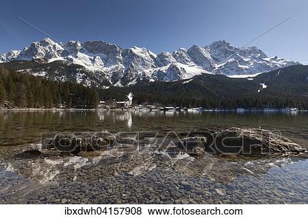 Eibsee lake in front of the Zugspitze, Grainau, Upper Bavaria, Bavaria, Germany, Europe View Large Photo Image Stock Photo - Eibsee lake in front of the Zugspitze, Grainau, Upper Bavaria, Bavaria, Germany, Europe. Fotosearch